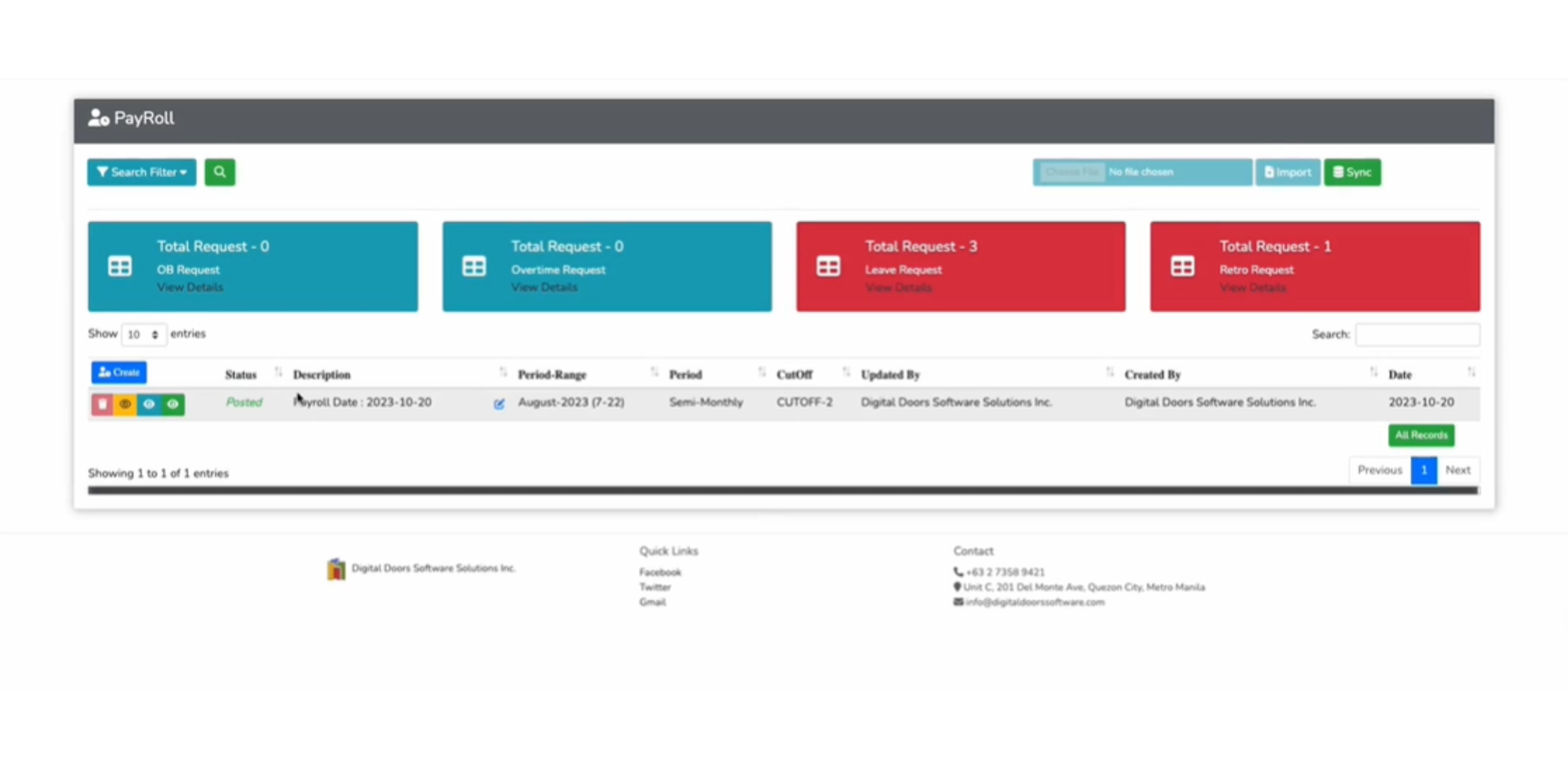 Datatech Payroll Digital Doors Software Solutions Inc.